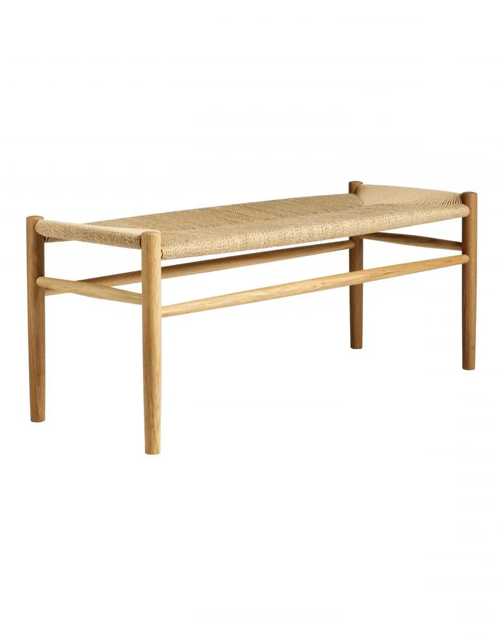Small Bench with Woven Seat - Black, Beech