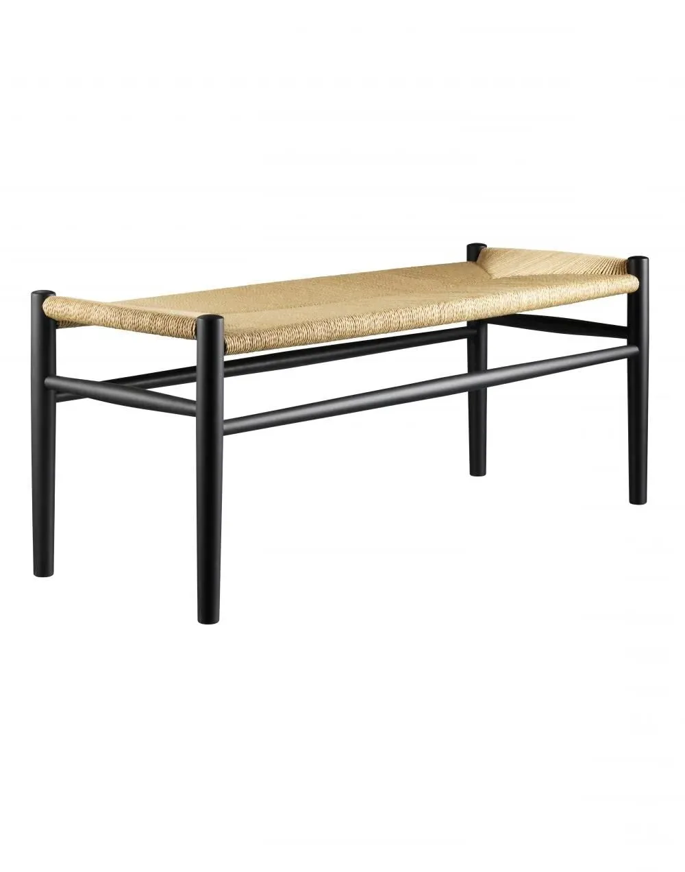 Small Bench with Woven Seat - Natural, Oak