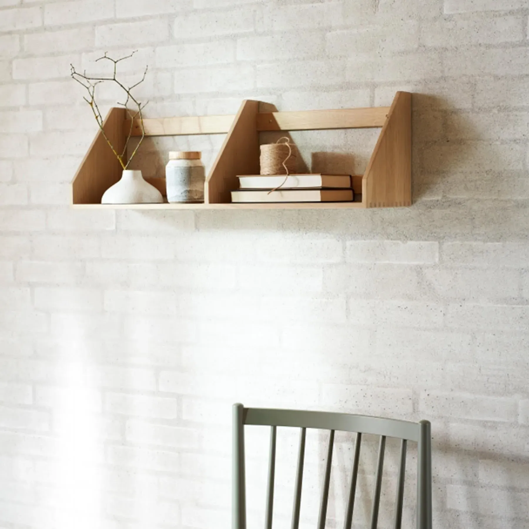 Small Wall Shelf with Storage - Wood