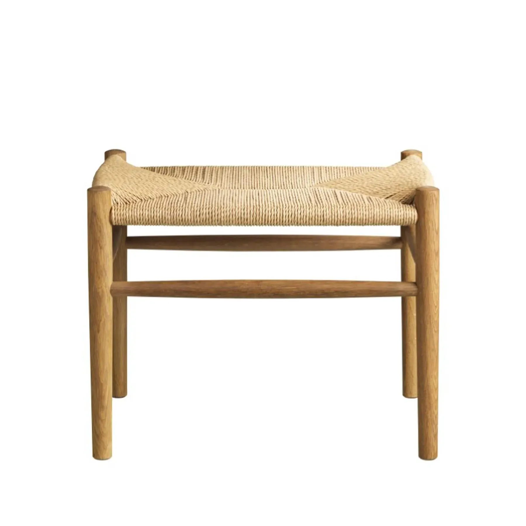 Stool with Woven Seat - Black, Beech