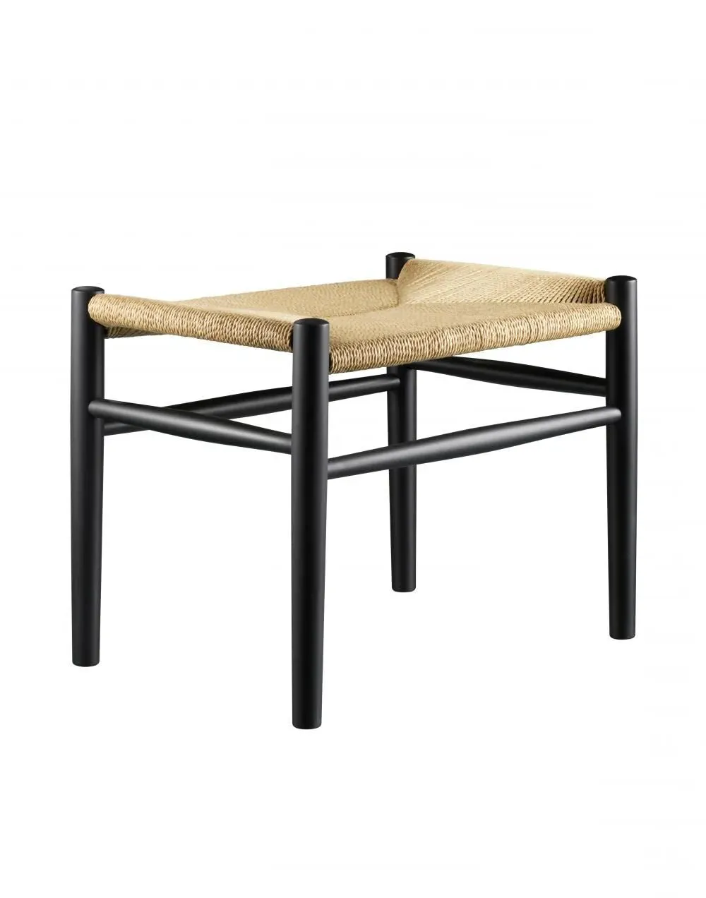 Stool with Woven Seat - Smoked, Oak