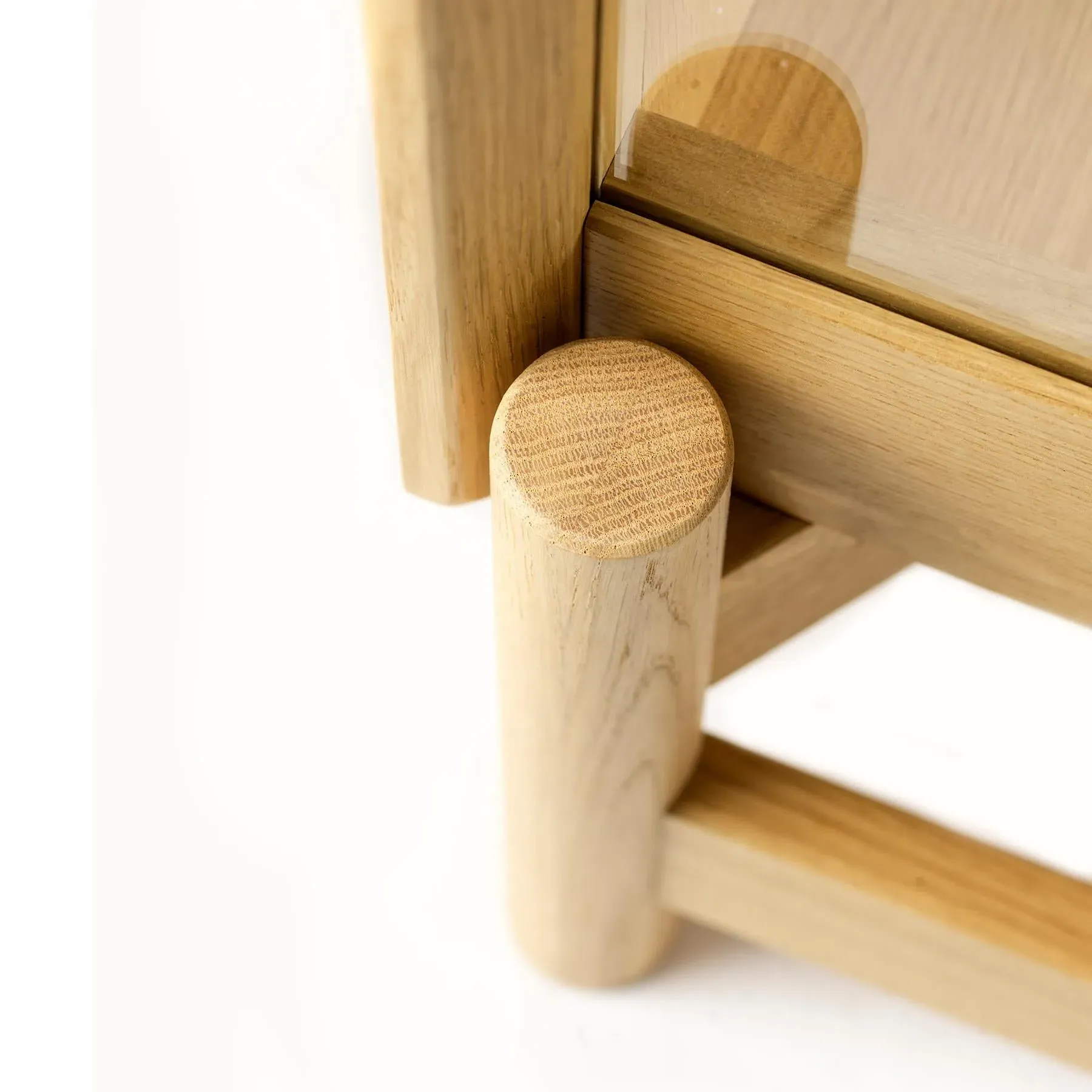 Tall Display Cabinet with Glass Doors - Oak