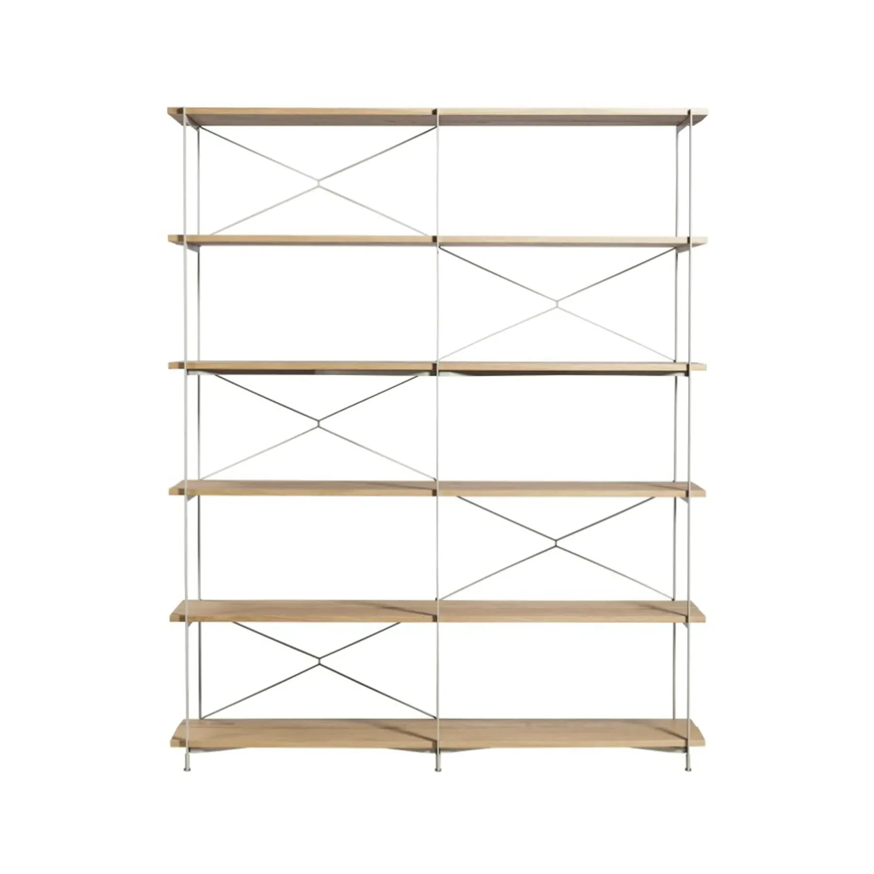 Tall Wide Shelving Unit - Oak, Metal Frame
