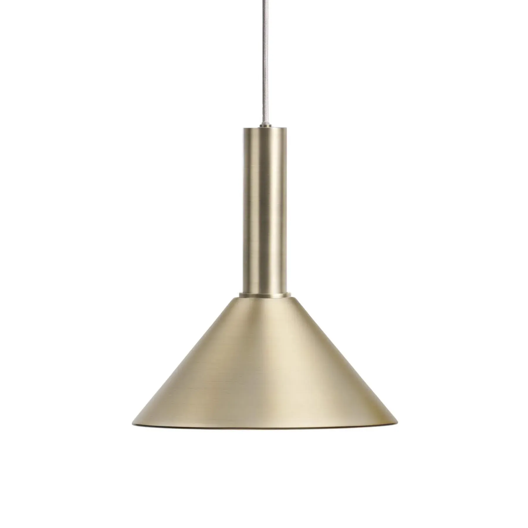 10cm Cone Pendant Light - Brass, Metal