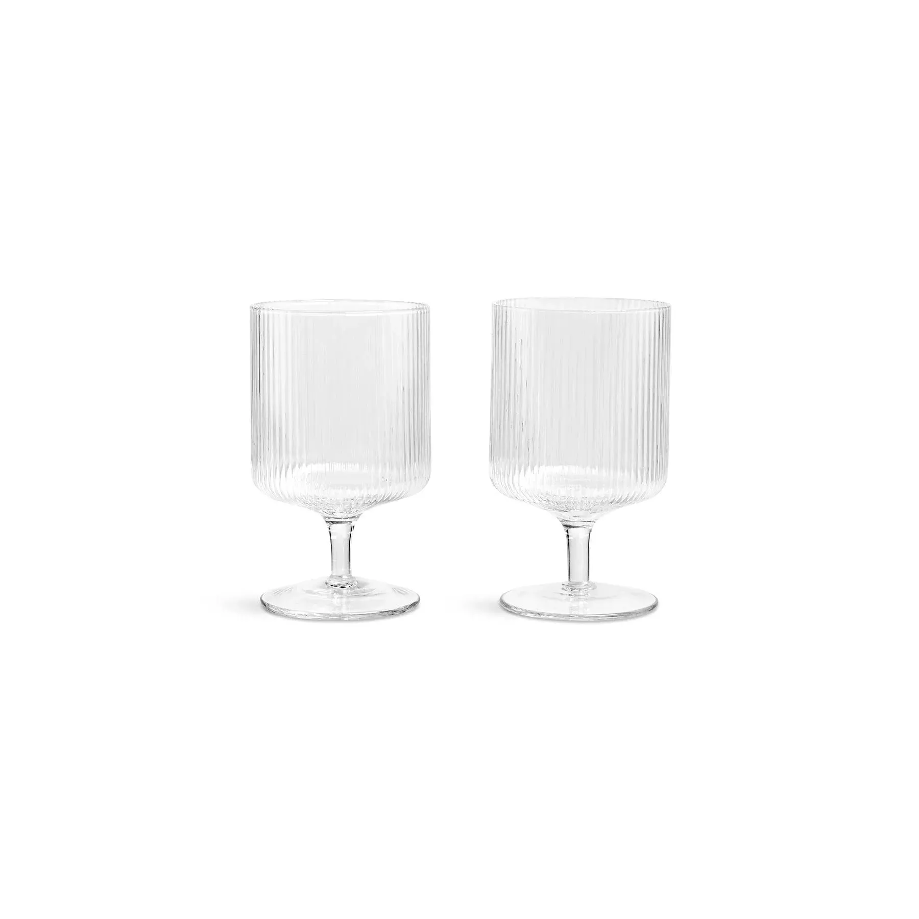 2-Piece Wine Glass Set with Ripple - Clear Glass