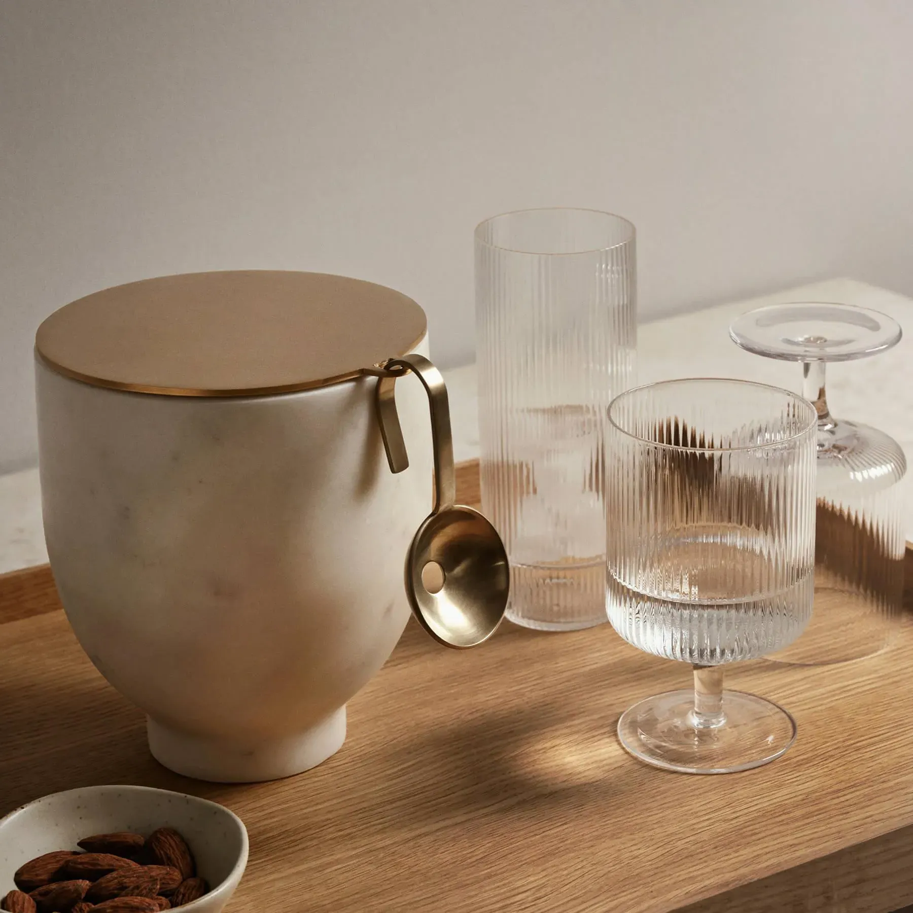 2-Piece Wine Glass Set with Ripple - Clear Glass