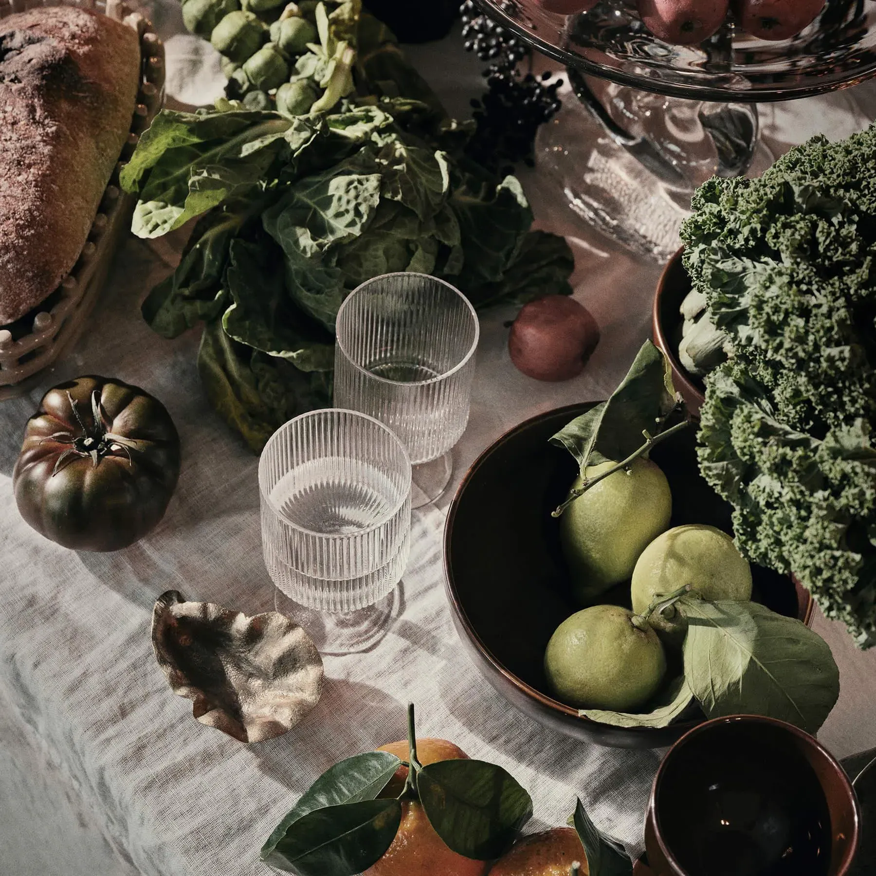 2-Piece Wine Glass Set with Ripple - Smoke Glass