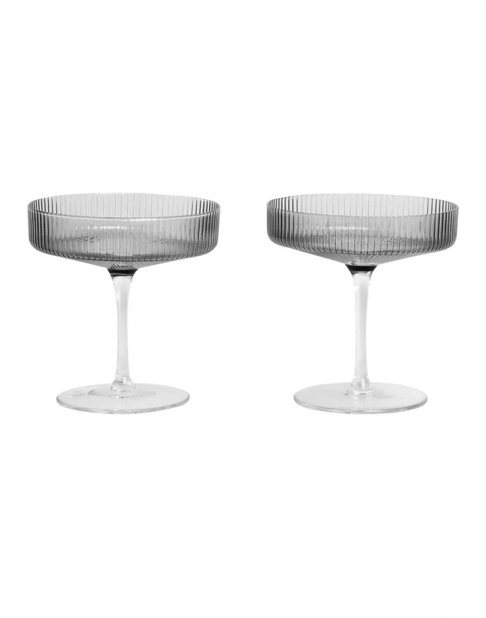 Champagne Saucers Pair - Clear Glass