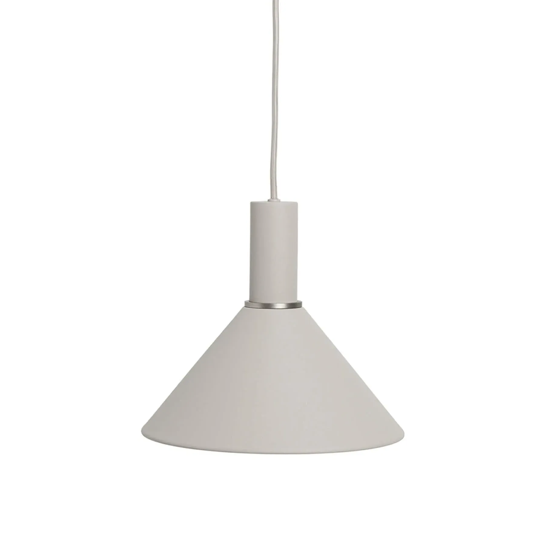 Cone Pendant Light Low Drop - Light Grey, Metal image