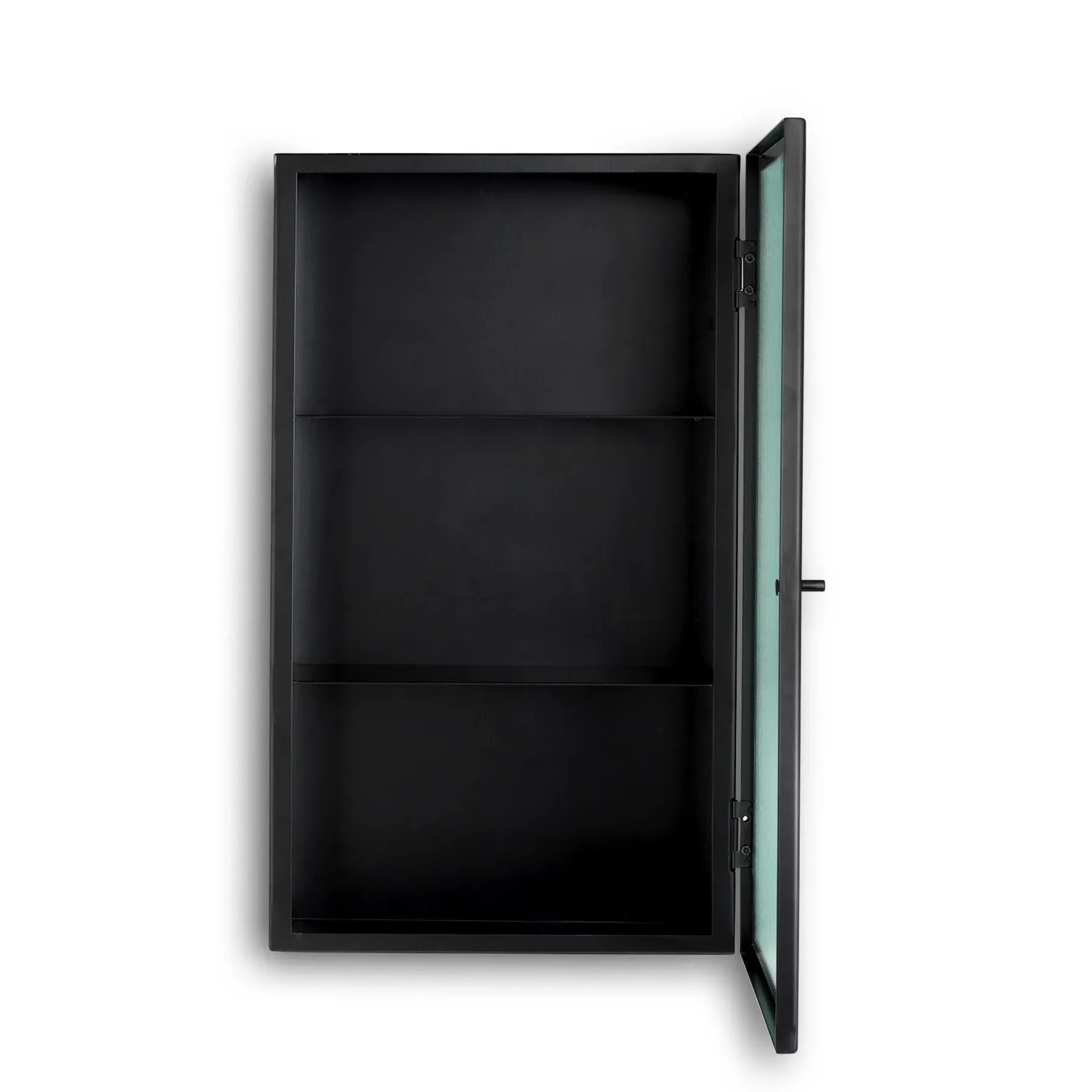Wall Cabinet with Reeded Glass - Black, Steel