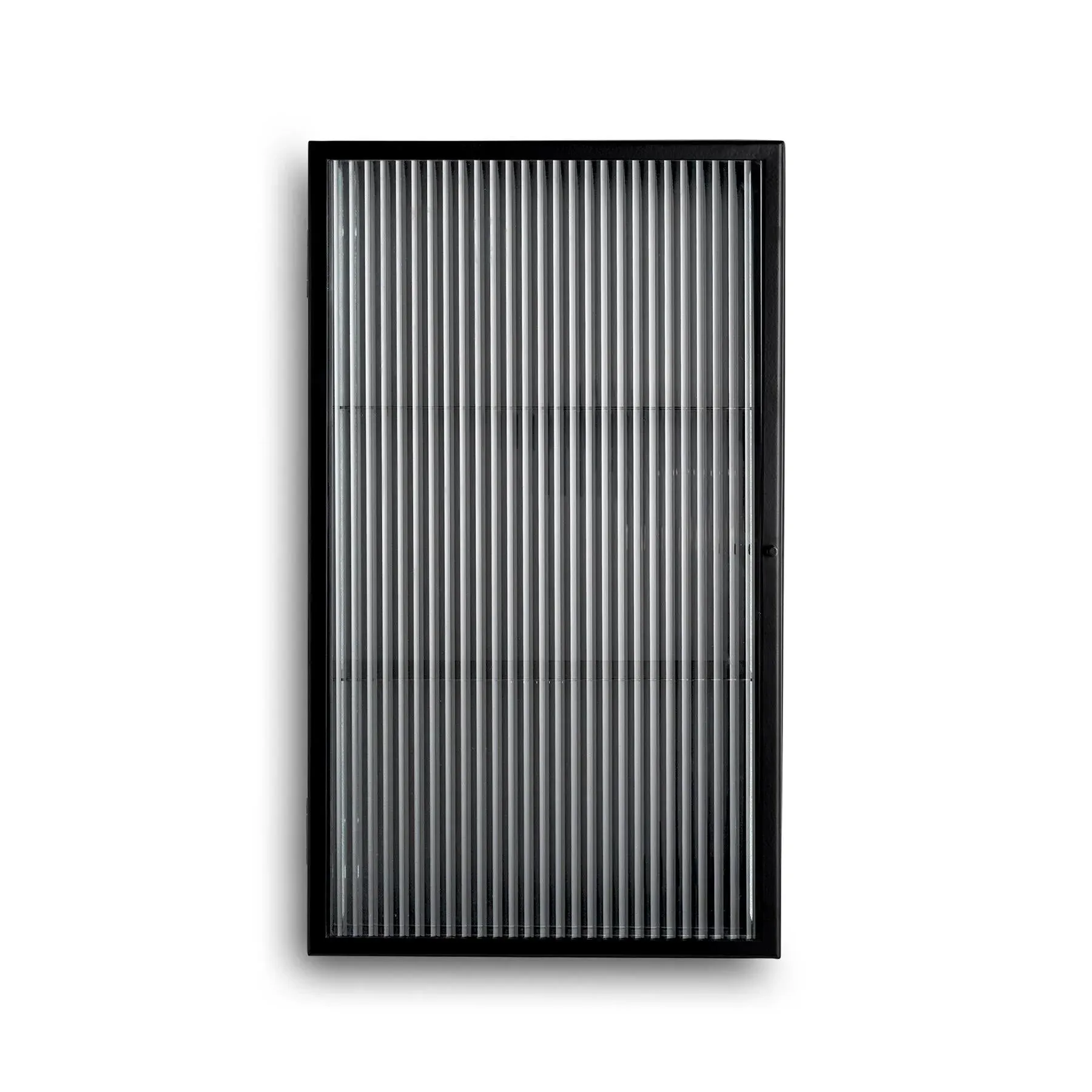 Wall Cabinet with Reeded Glass - Black, Steel image