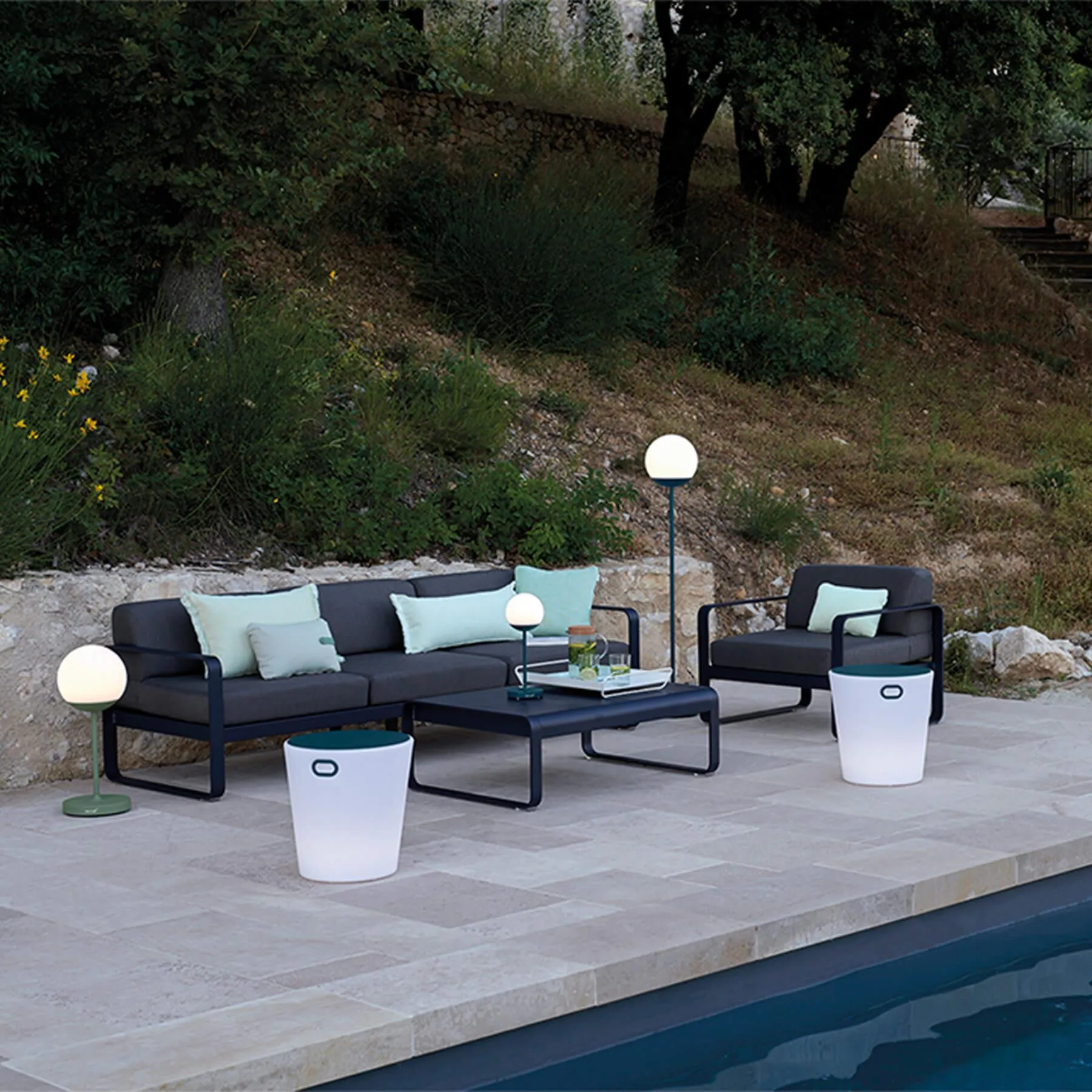 Outdoor Lighting Stool with Bluetooth - Anthracite