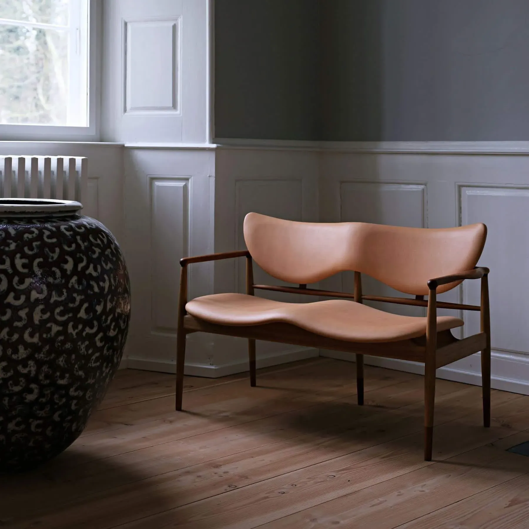 2-Seater Sofa Bench - Walnut