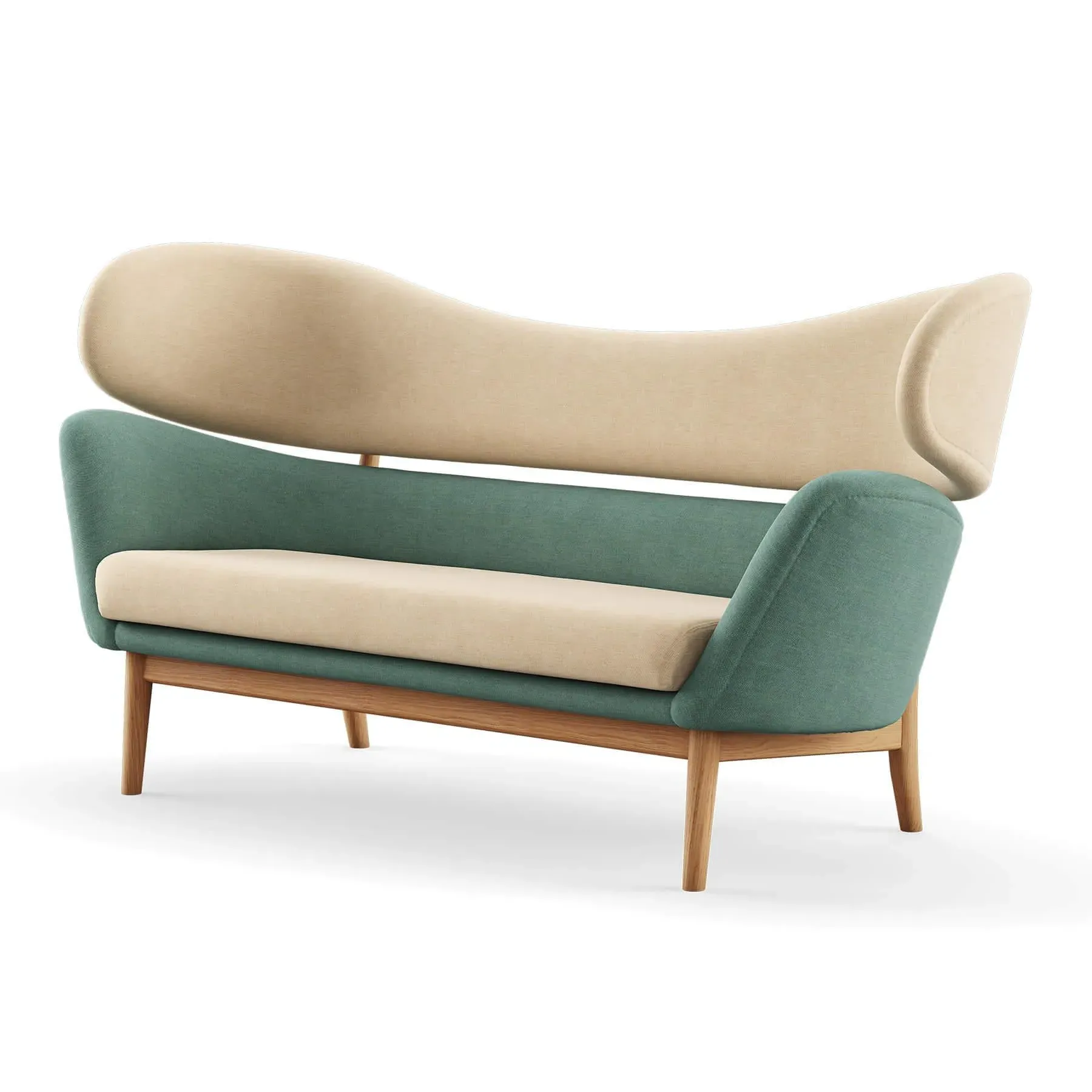 2-Seater Sofa with Springs - Blue, Linen image