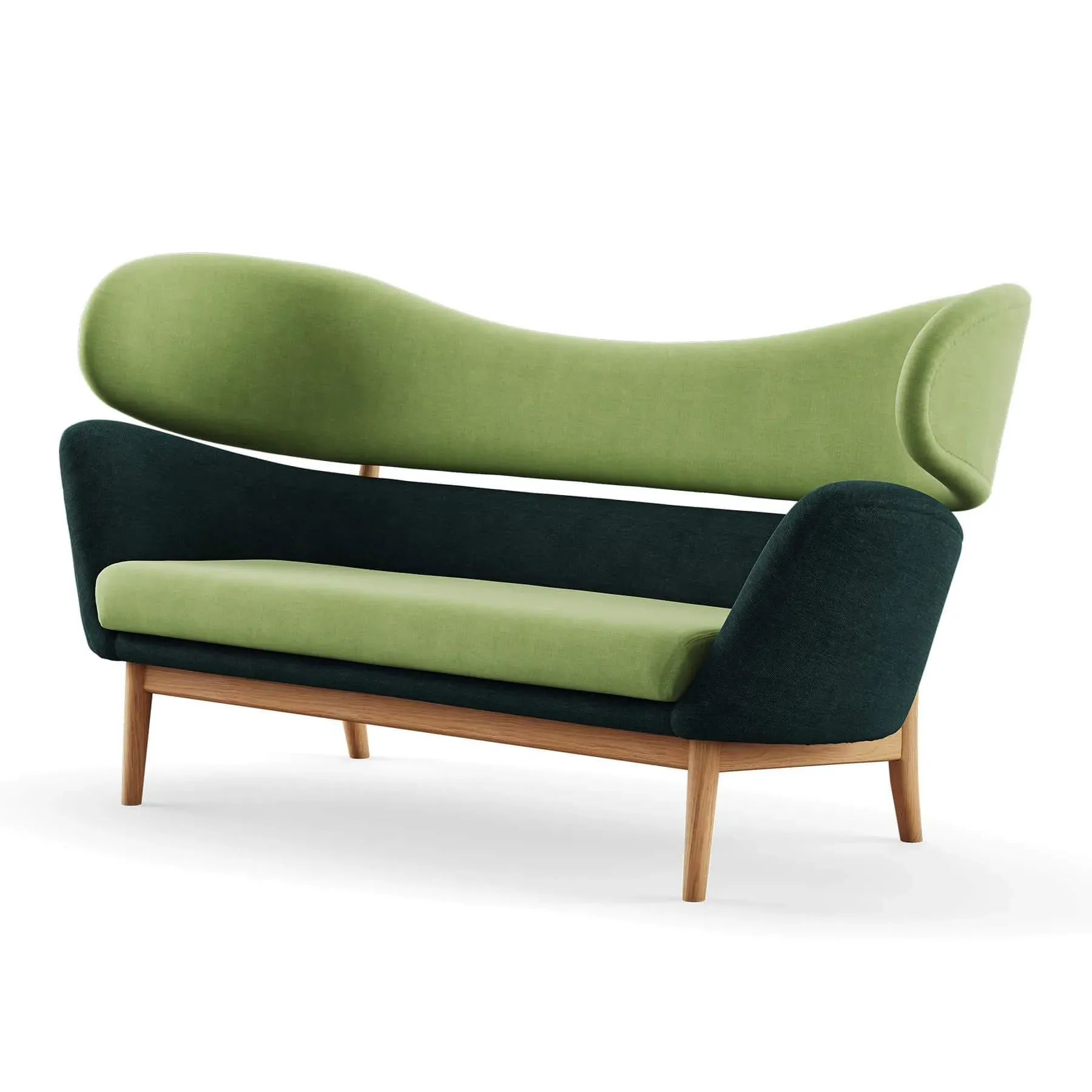 2-Seater Sofa with Springs - Green, Linen