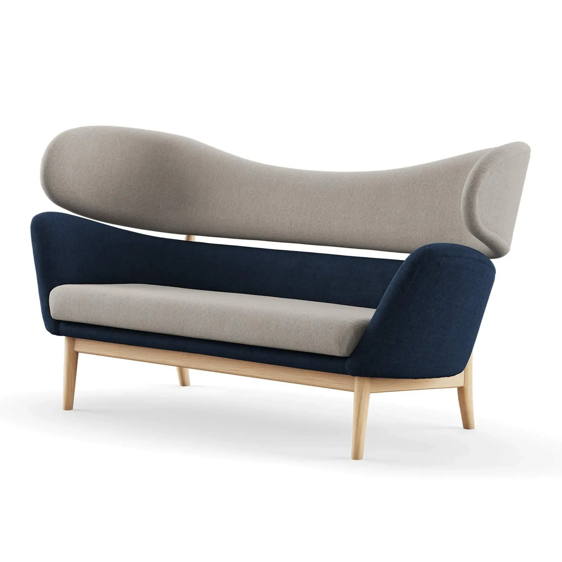 2-Seater Sofa with Springs - Oak