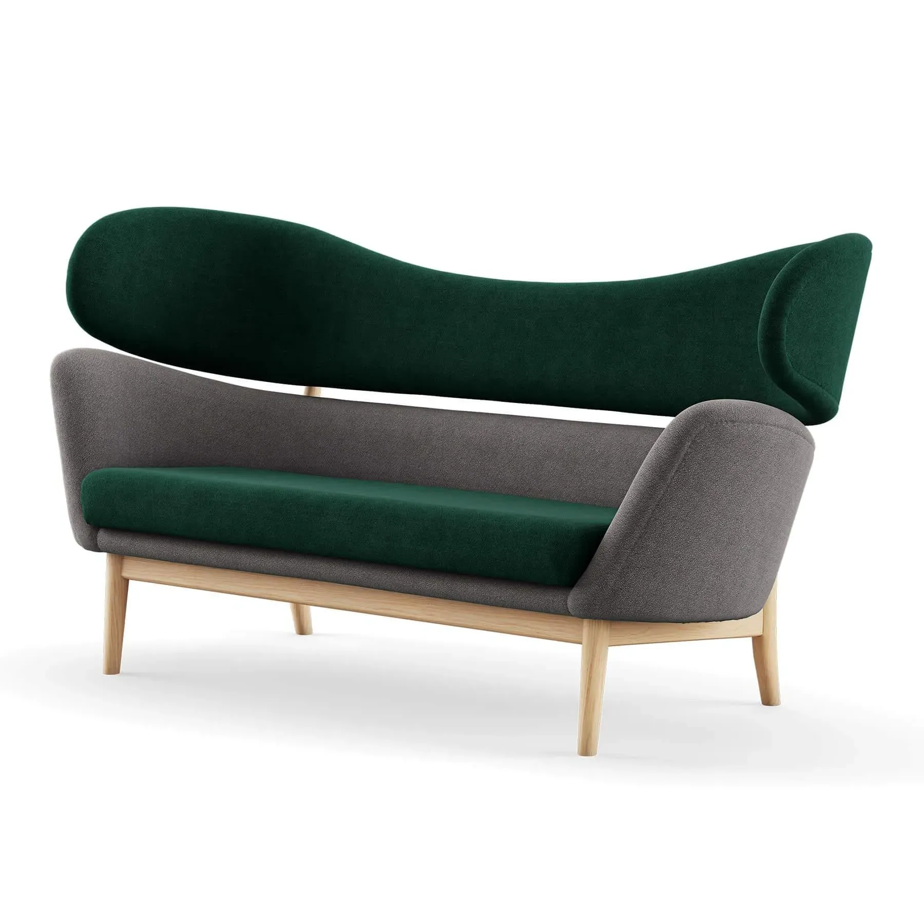 2-Seater Sofa with Springs - Oak