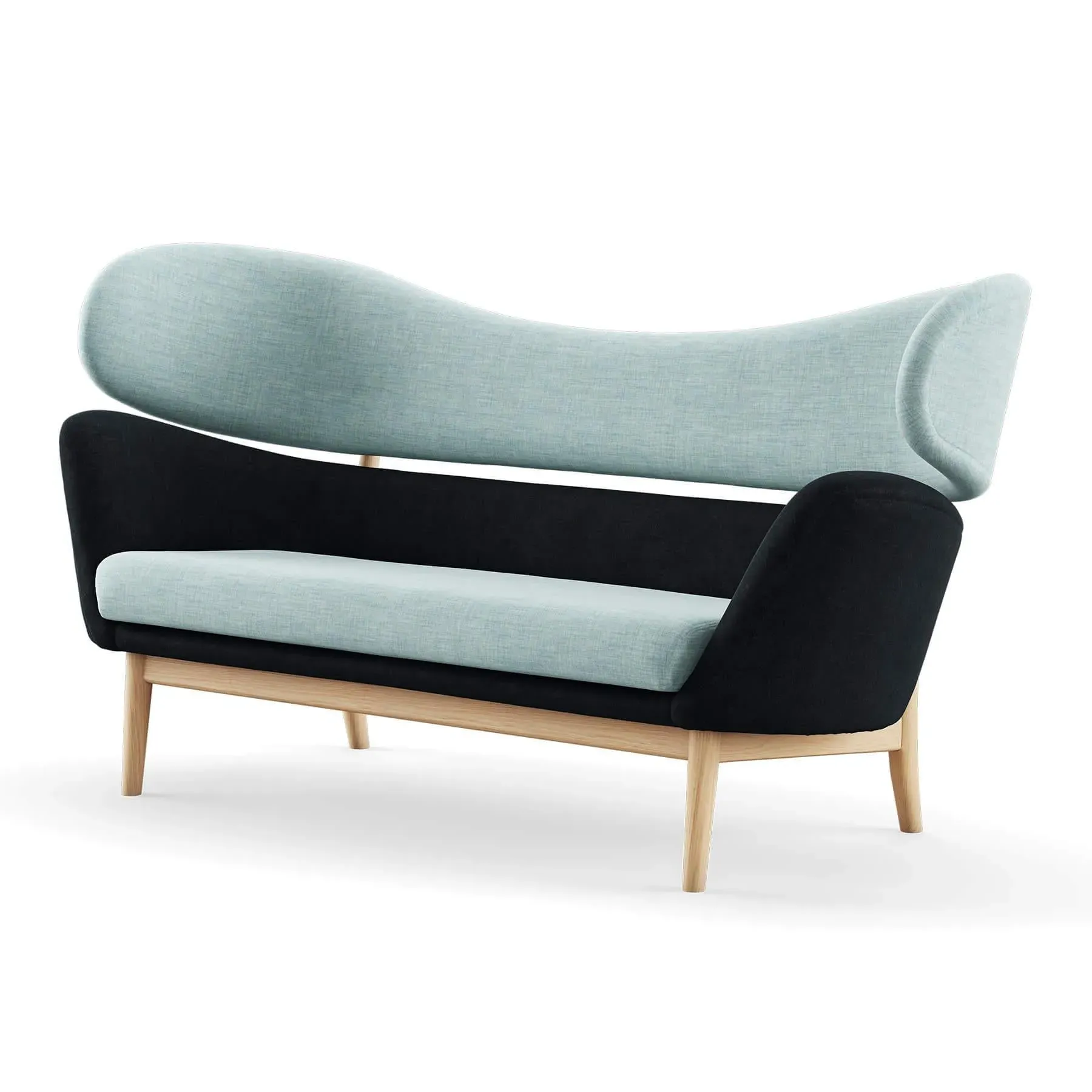 2-Seater Sofa with Springs - Oak