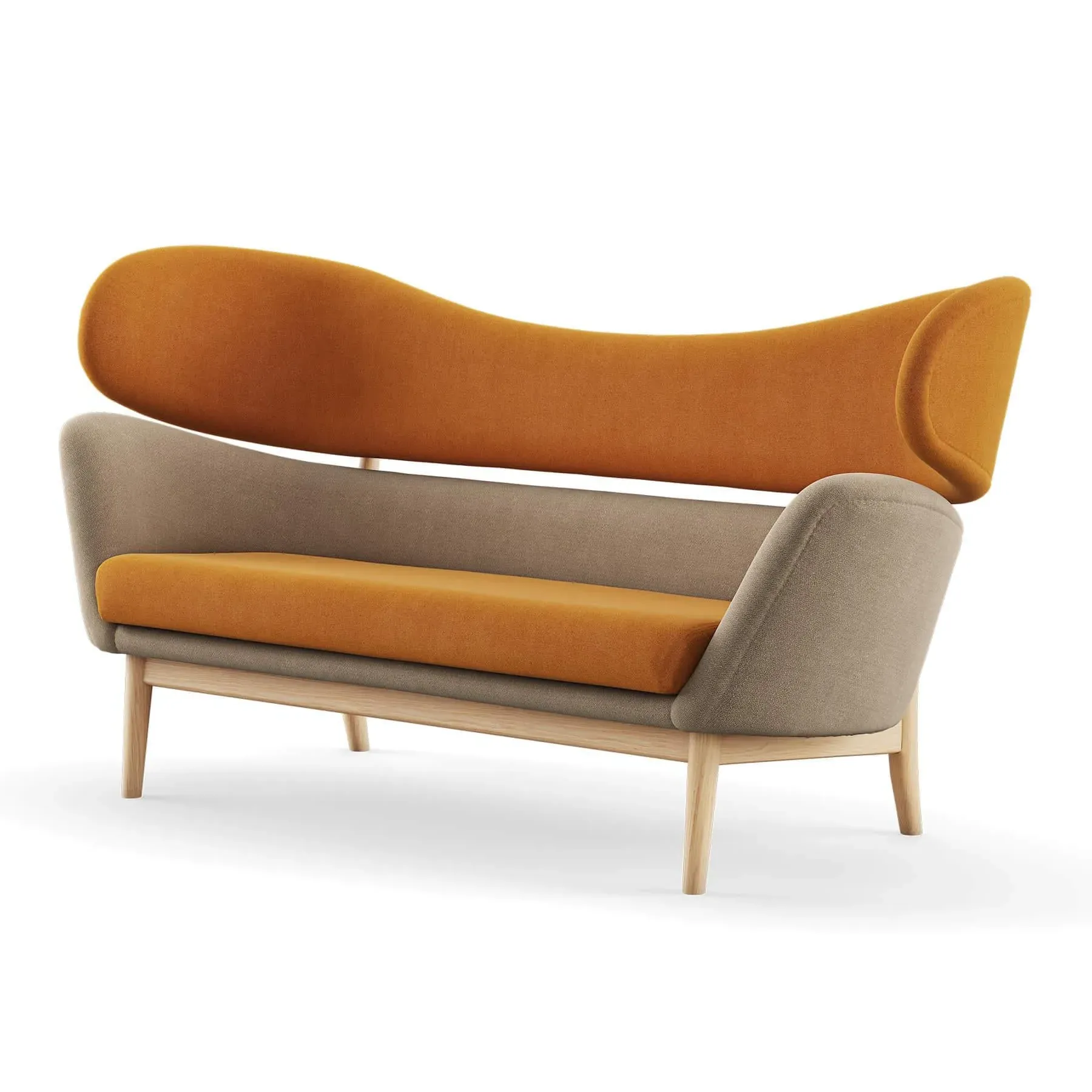 2-Seater Sofa with Springs - Oak