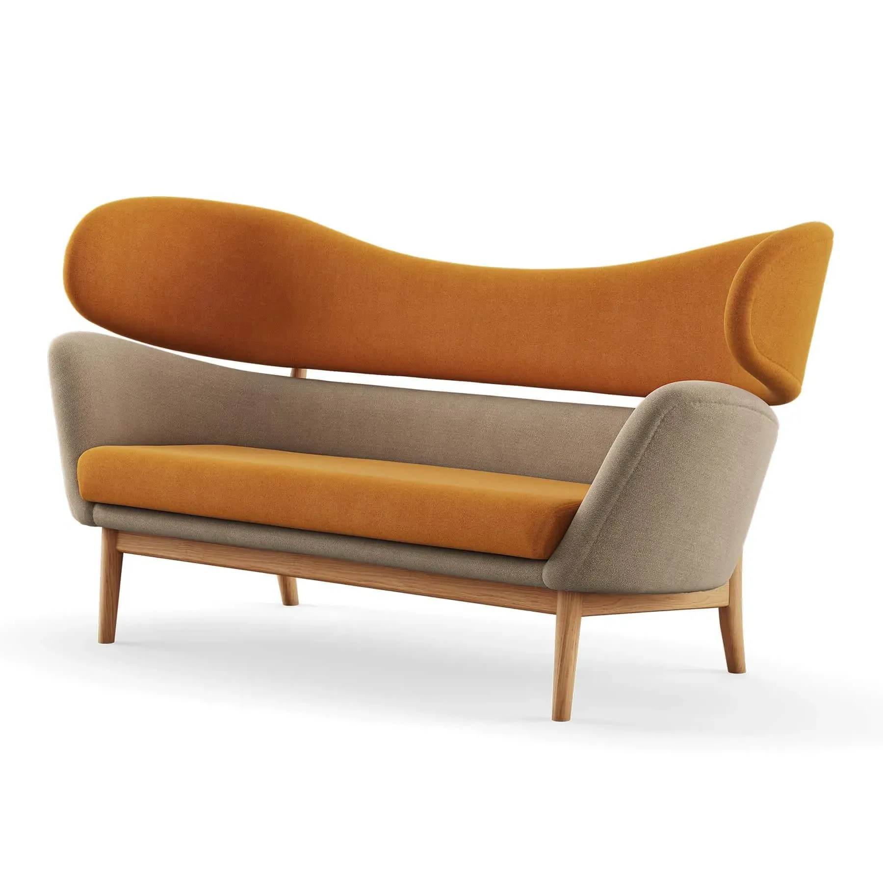 2-Seater Sofa with Springs - Oak image