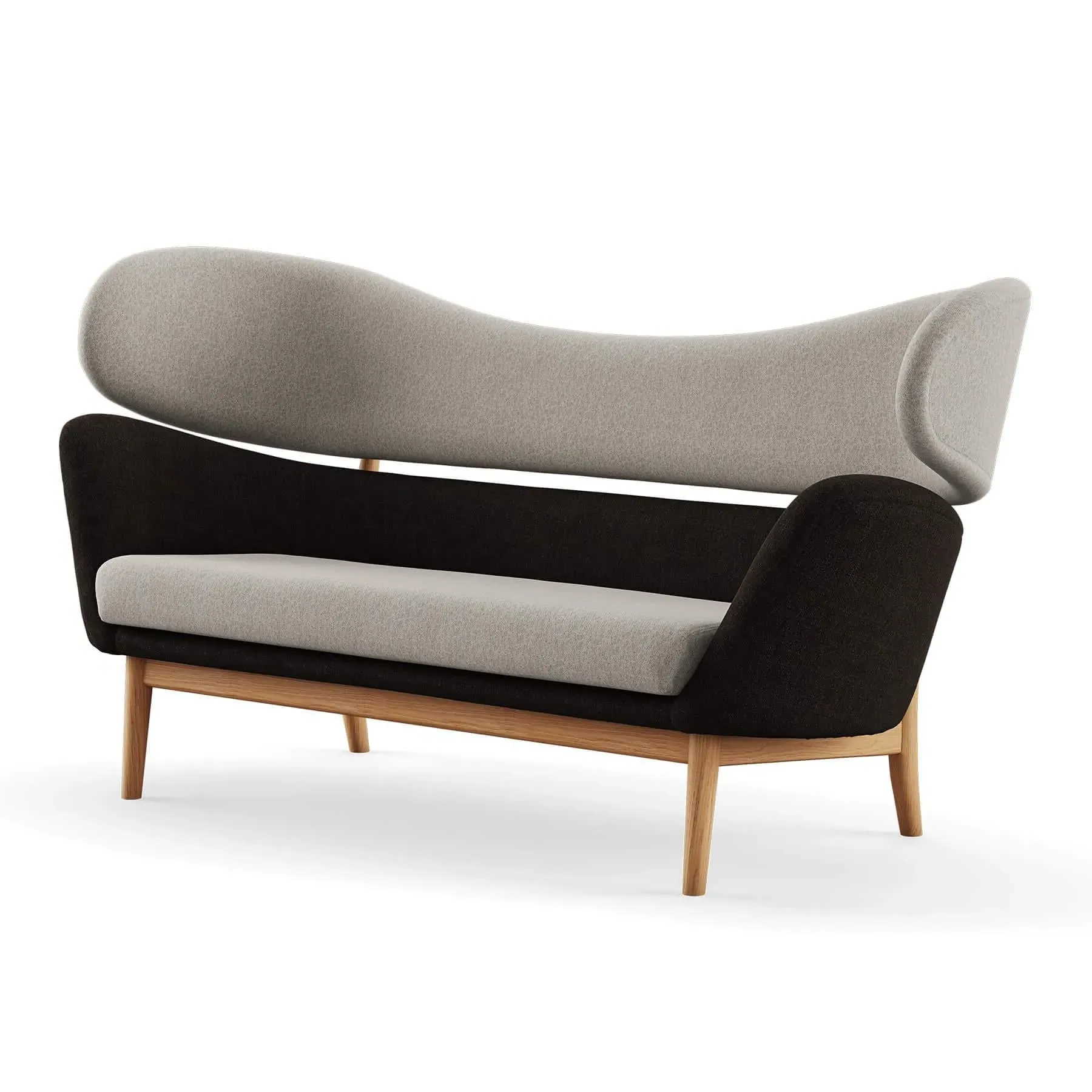 2-Seater Sofa with Springs - Oak