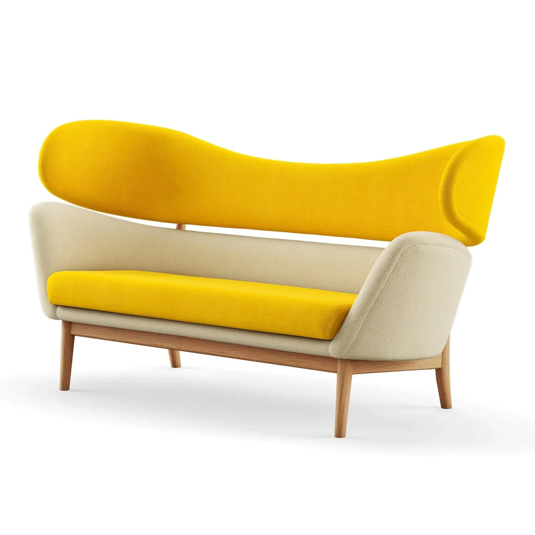 2-Seater Sofa with Springs - Oak image