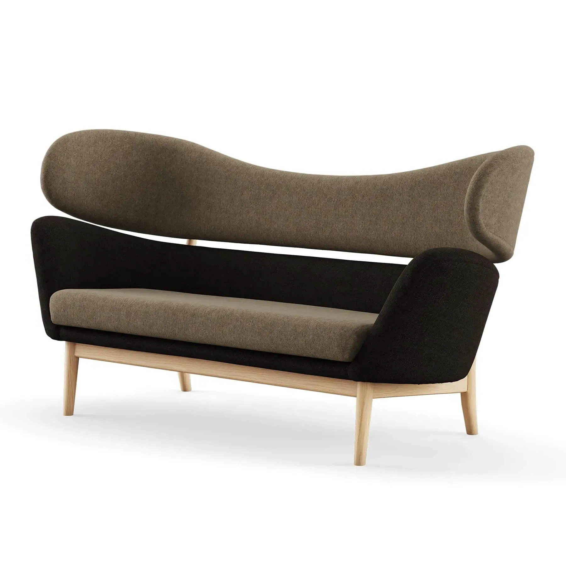 2-Seater Sofa with Springs - Oak image