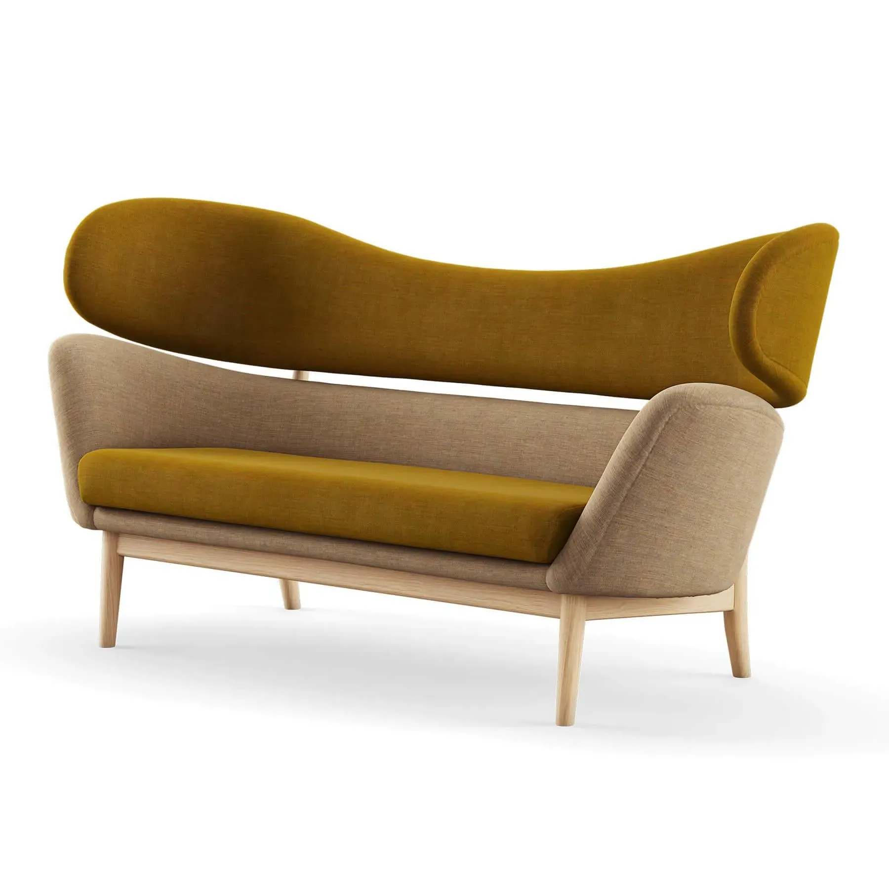2-Seater Sofa with Springs - Remix, Oak