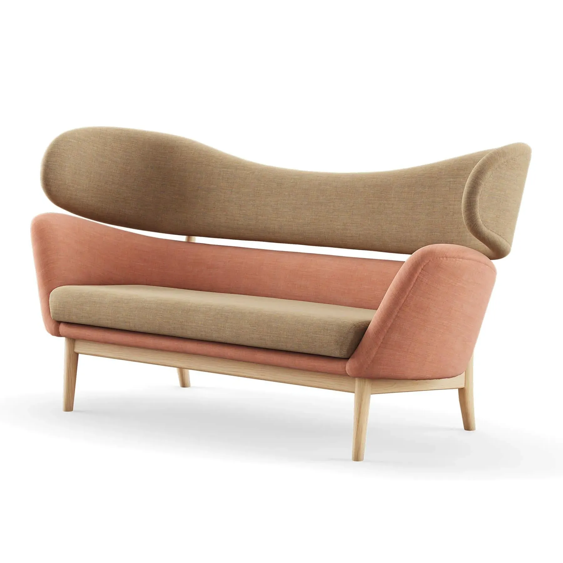 2-Seater Sofa with Springs - Remix, Oak