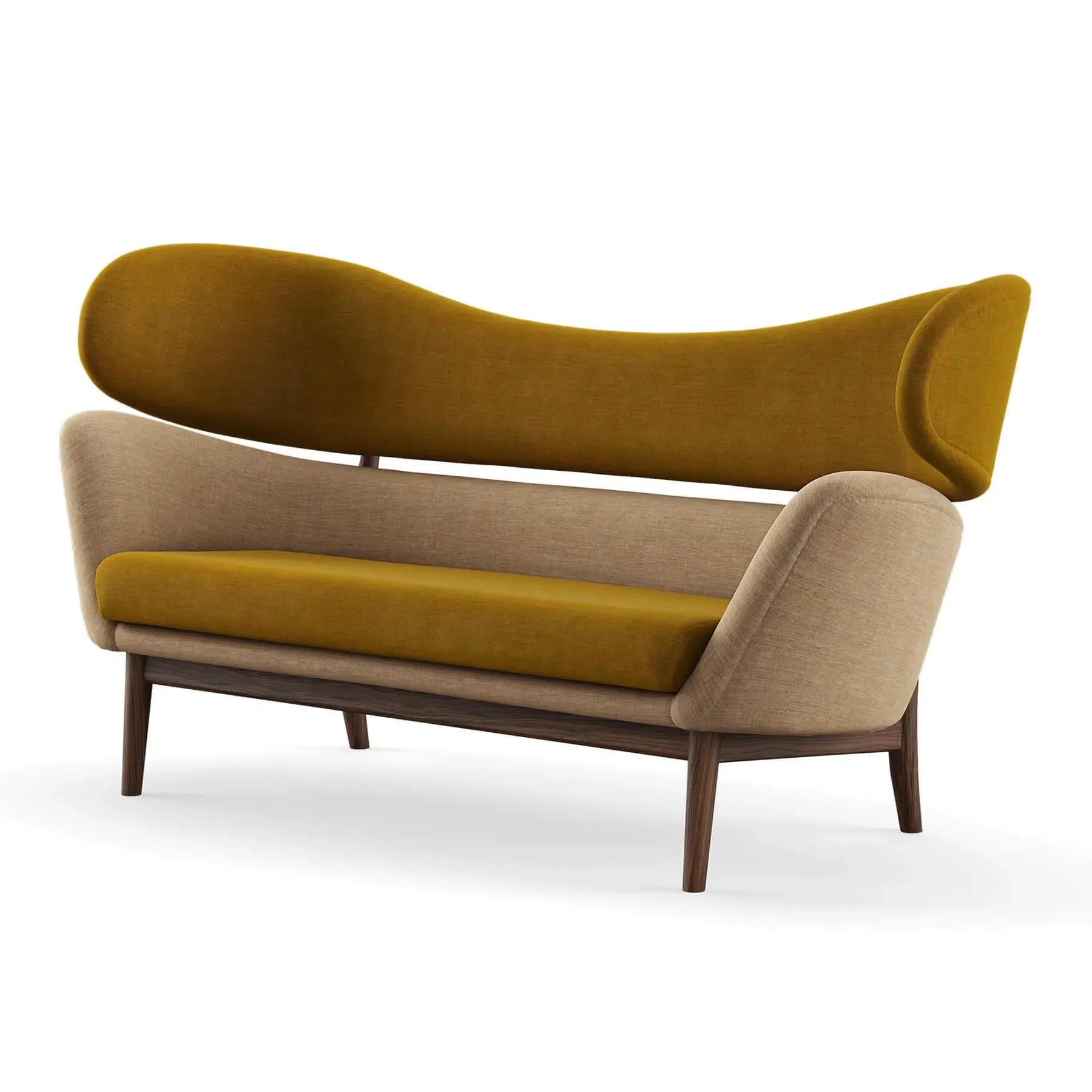 2-Seater Sofa with Springs - Remix, Walnut