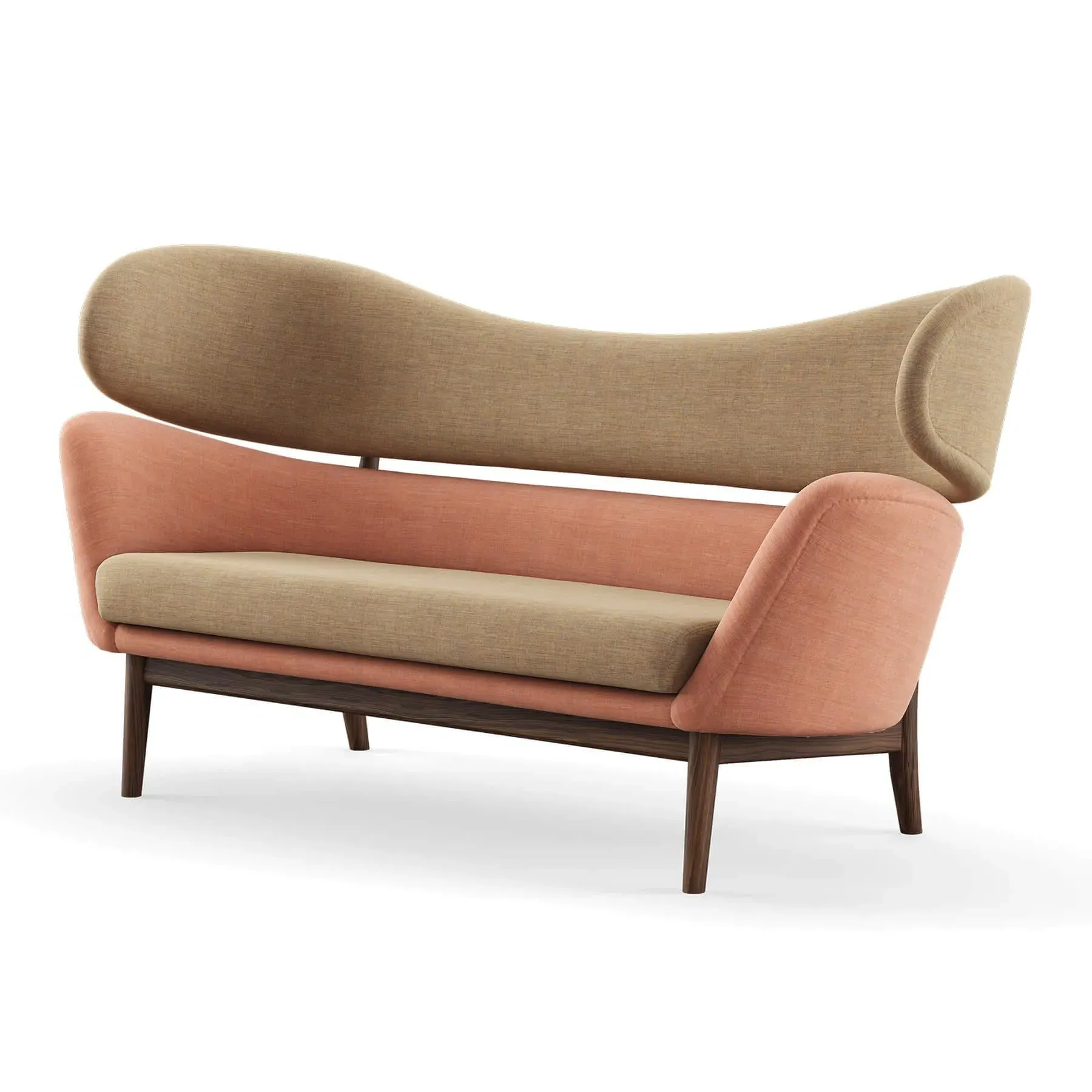 2-Seater Sofa with Springs - Remix, Walnut