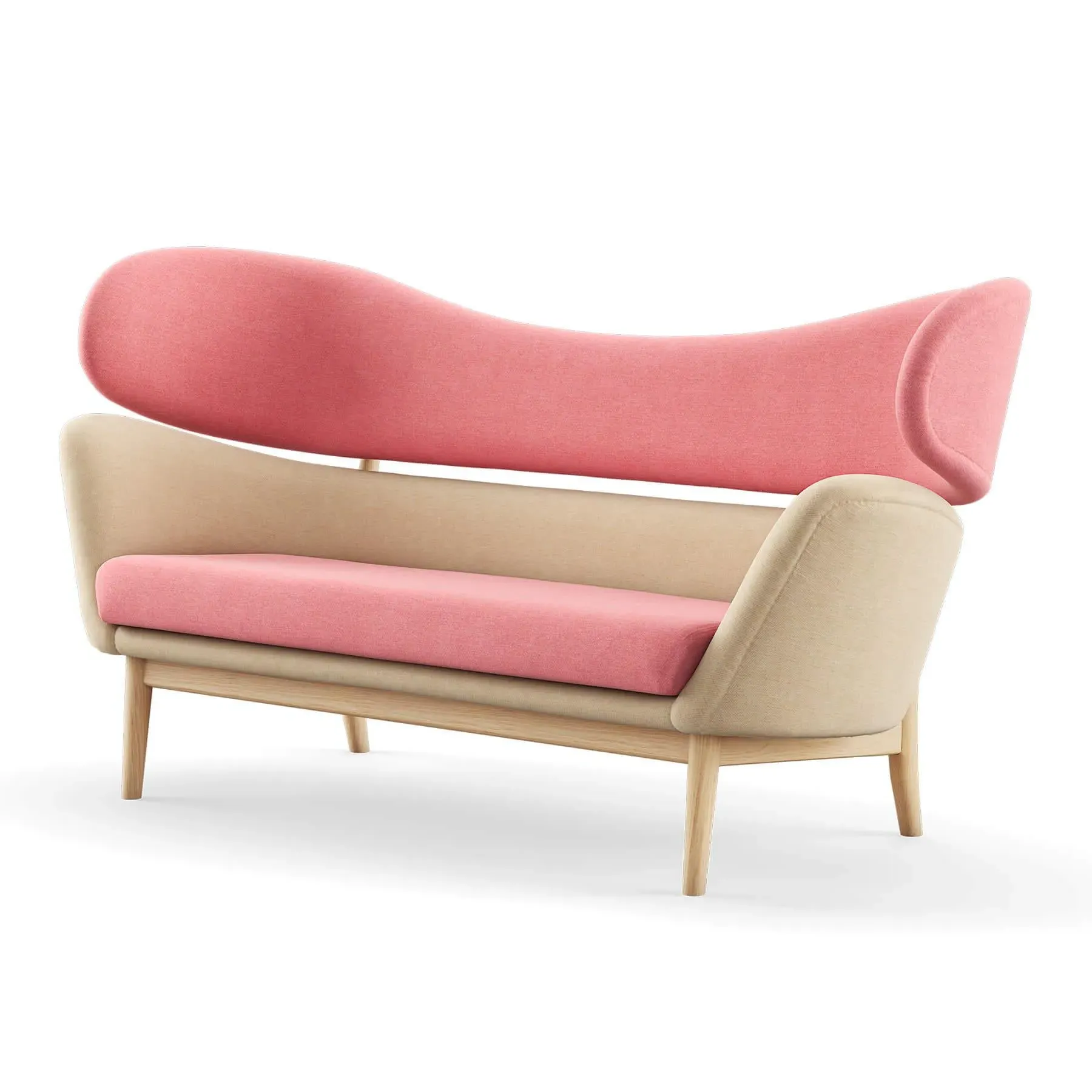 2-Seater Sofa with Springs - Rose Quartz, Linen