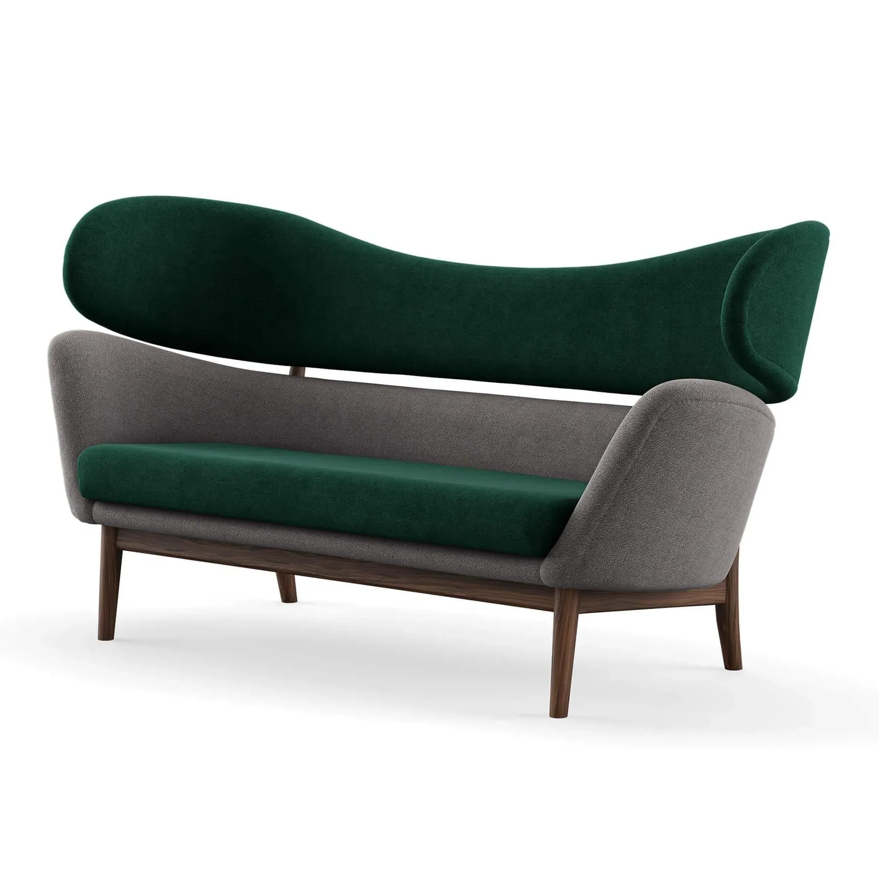 2-Seater Sofa with Springs - Walnut