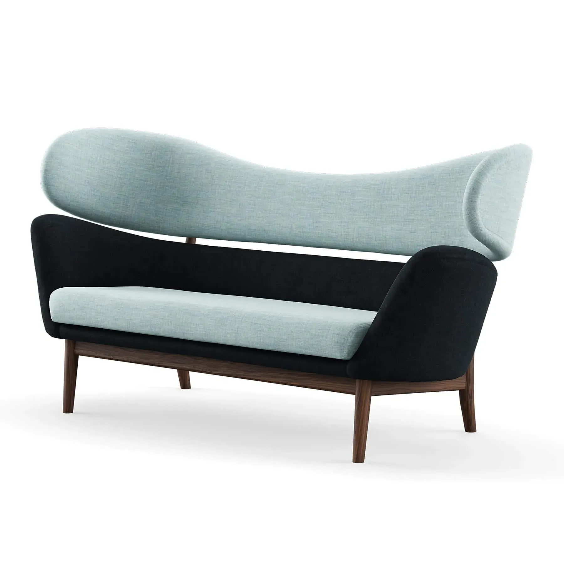 2-Seater Sofa with Springs - Walnut