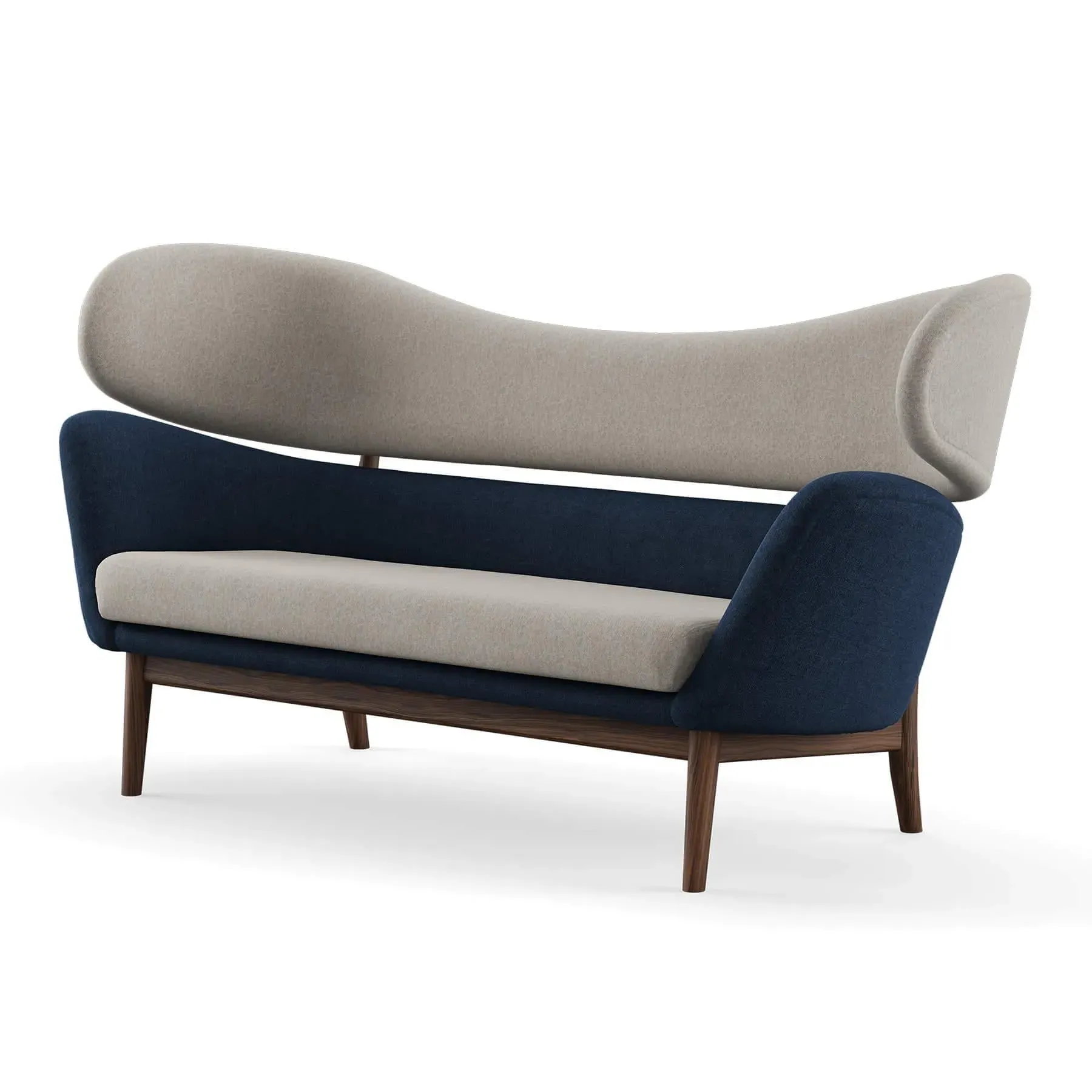 2-Seater Sofa with Springs - Walnut