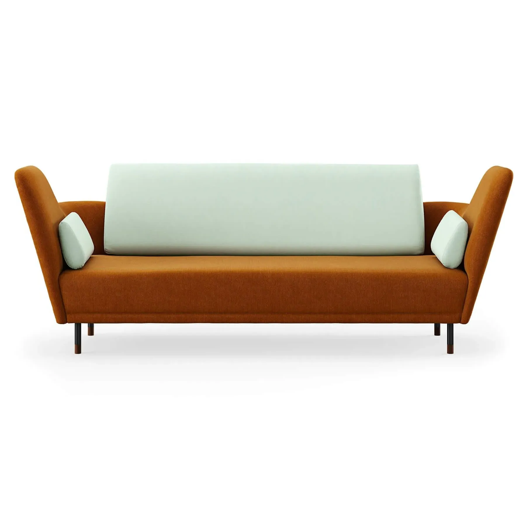 2-Seater Sofa with Tall Armrests - Walnut