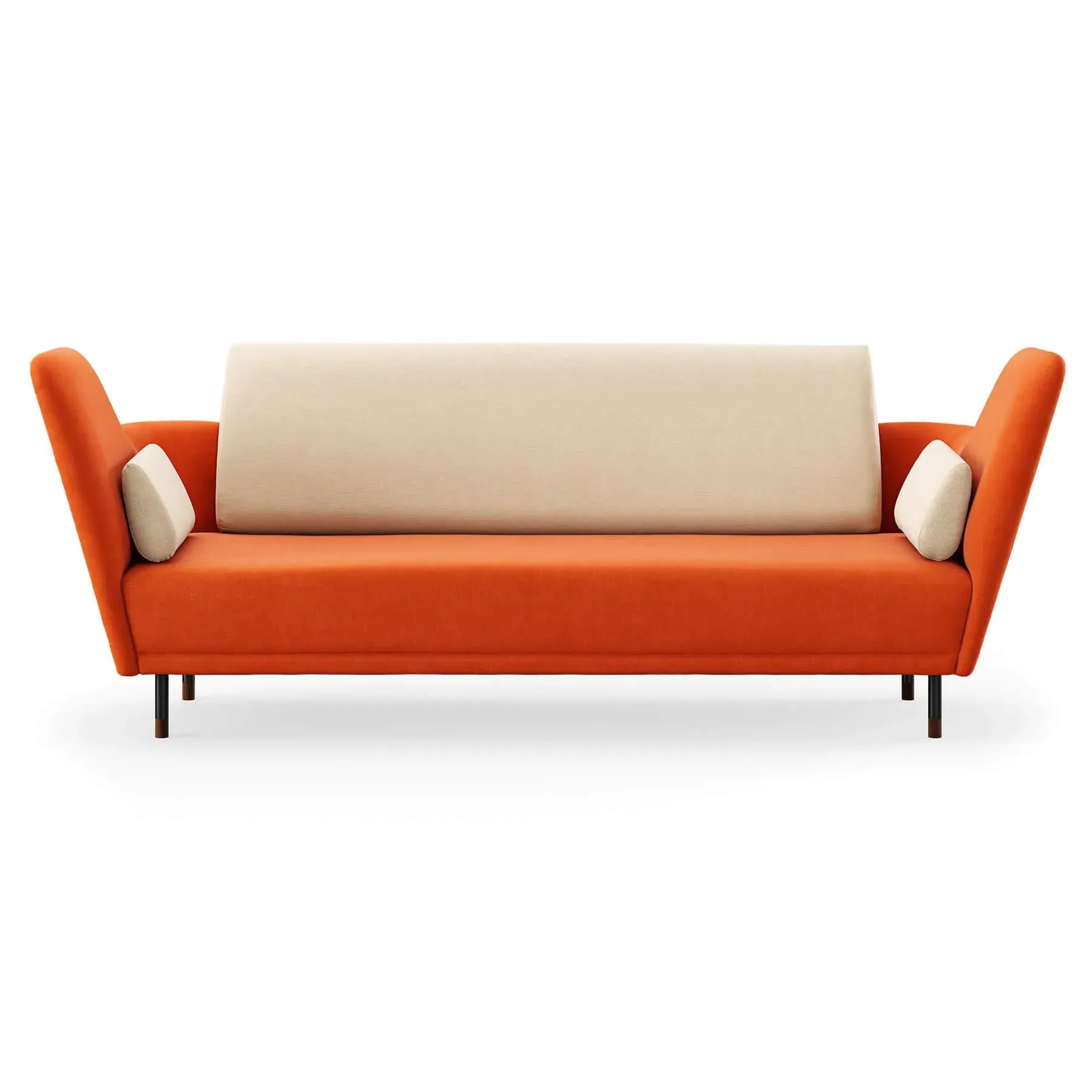 2-Seater Sofa with Tall Armrests - Walnut