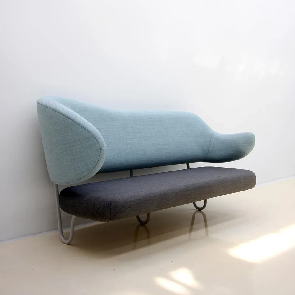 2-Seater Wall-Mounted Sofa - Steel, Fabric