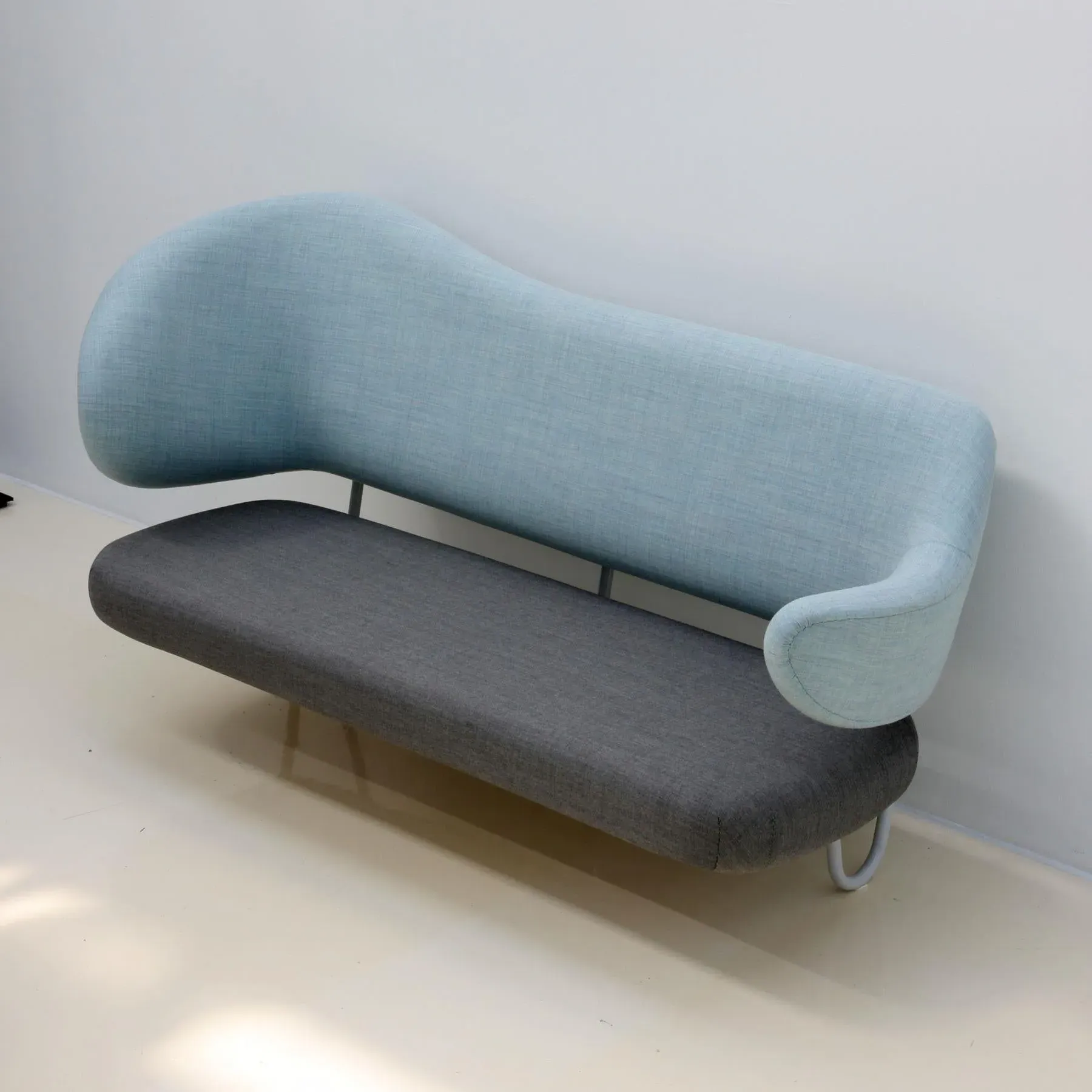 2-Seater Wall-Mounted Sofa - Steel, Fabric