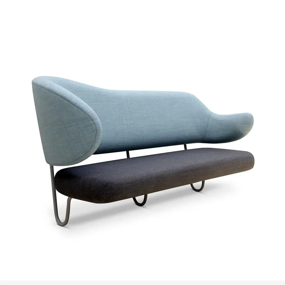 2-Seater Wall-Mounted Sofa - Steel, Fabric image