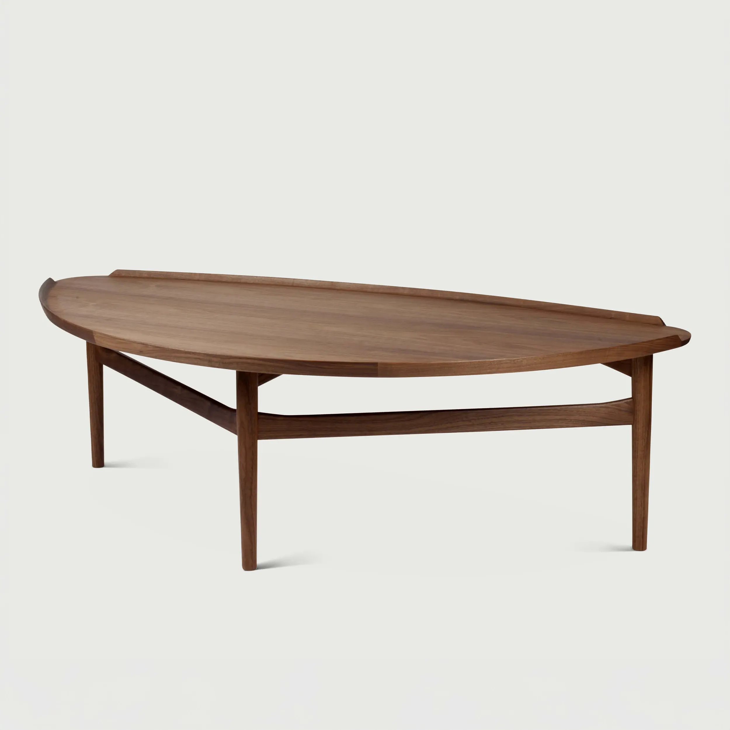 3-Leg Cocktail Table with Raised Lip - Oak image