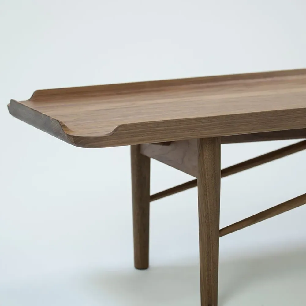 Cocktail Bench with Fabric Cushion - Walnut