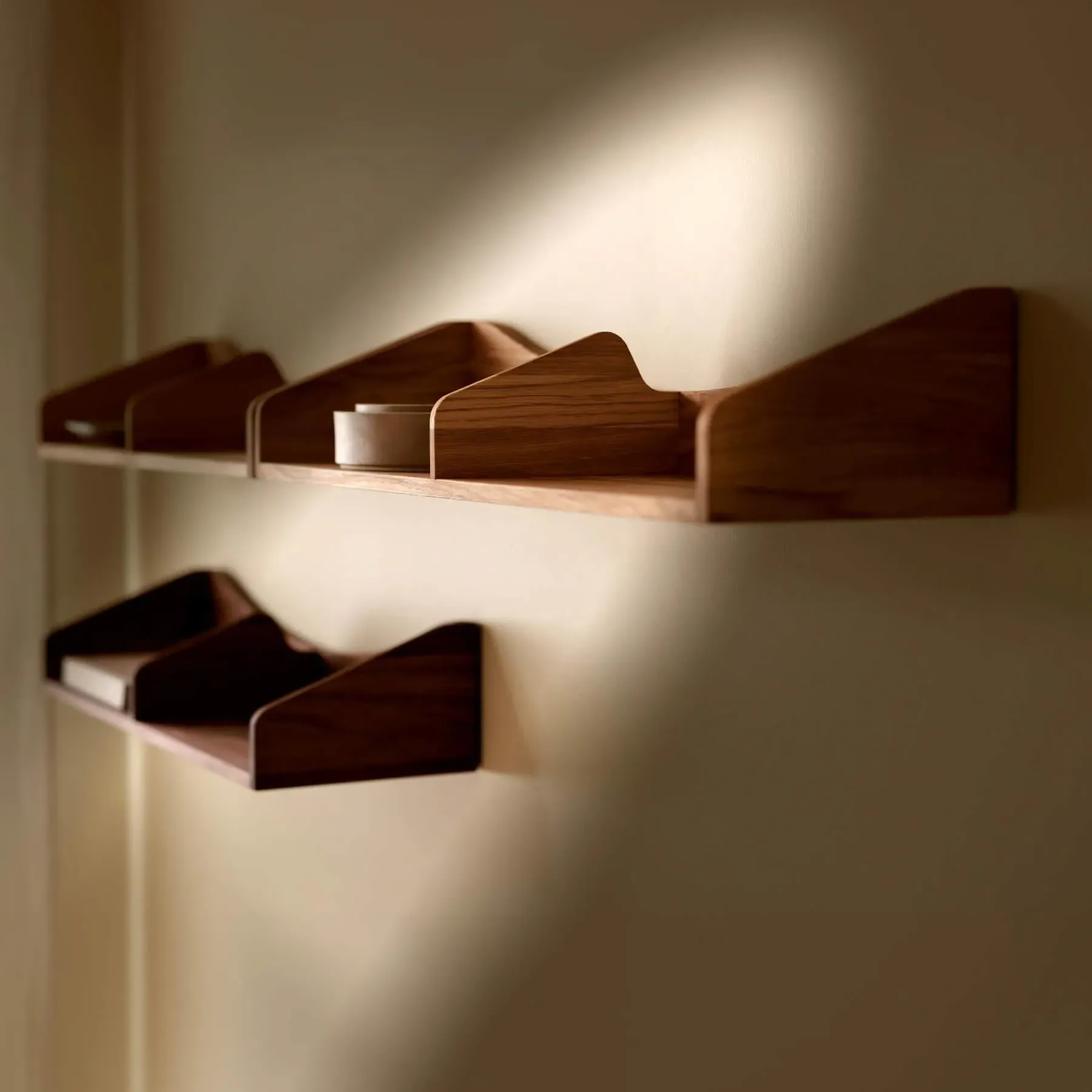 Curved Wall Shelf - Walnut, Solid Wood