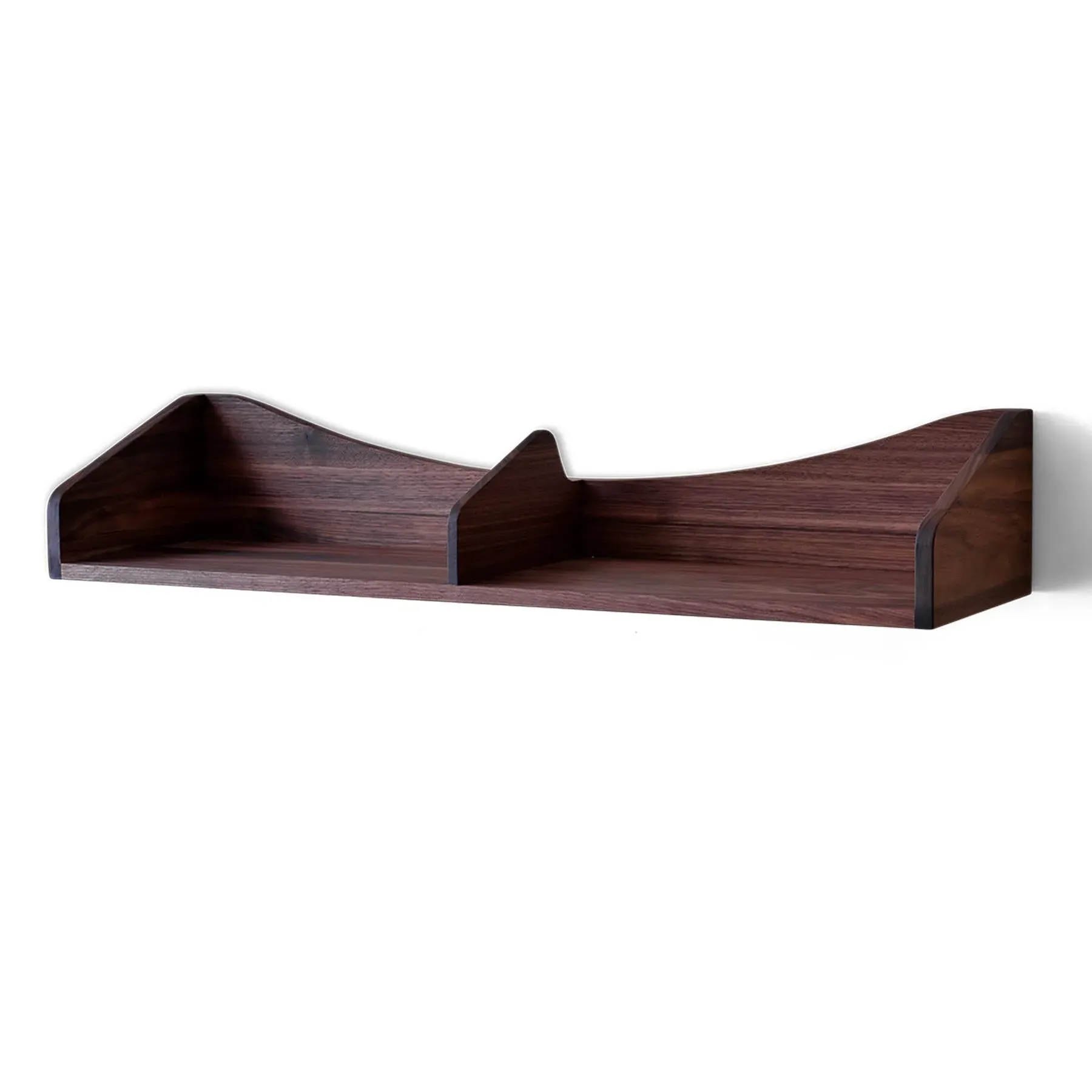 Curved Wall Shelf - Walnut, Solid Wood image