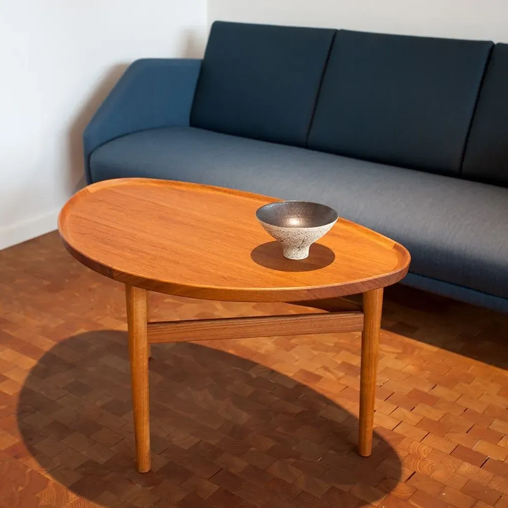 Eye Table - Oak, White Gloss Laminate