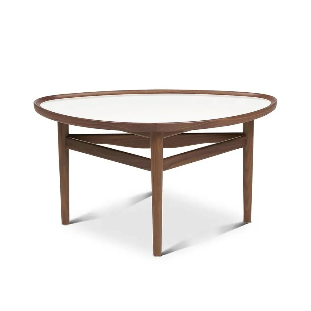 Eye Table - Oak, White Gloss Laminate