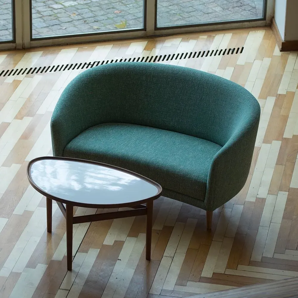 Eye Table - Walnut, White Gloss Laminate