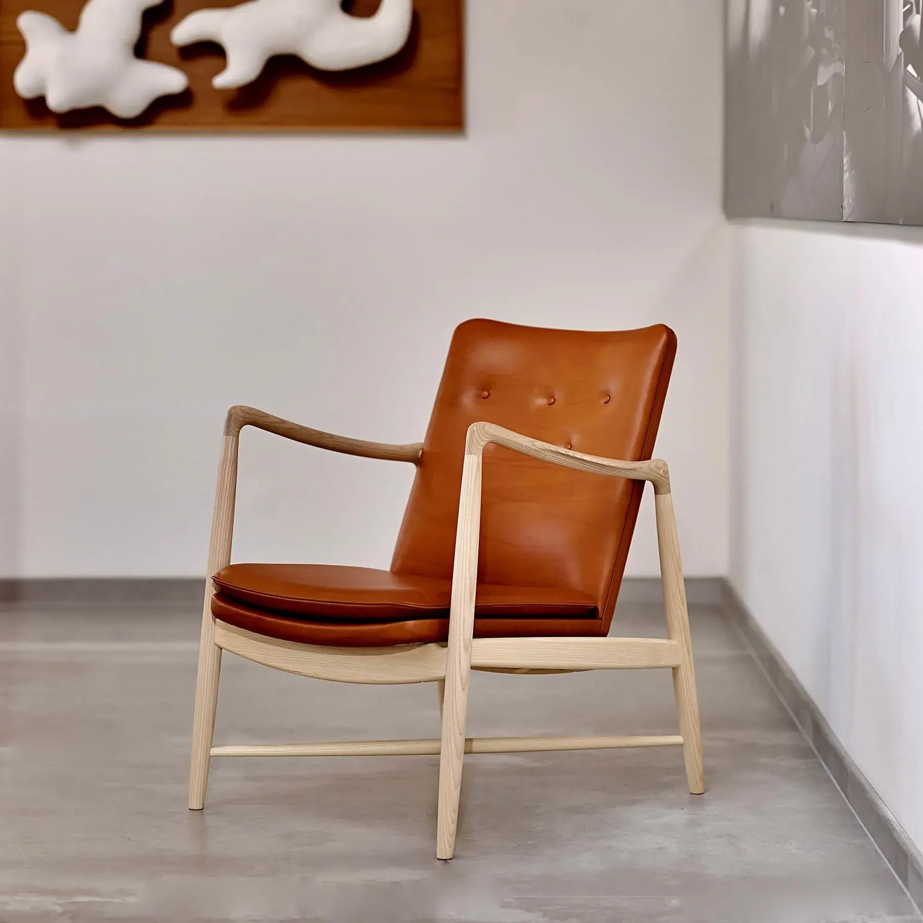 Fireplace Lounge Chair - Ash, Leather