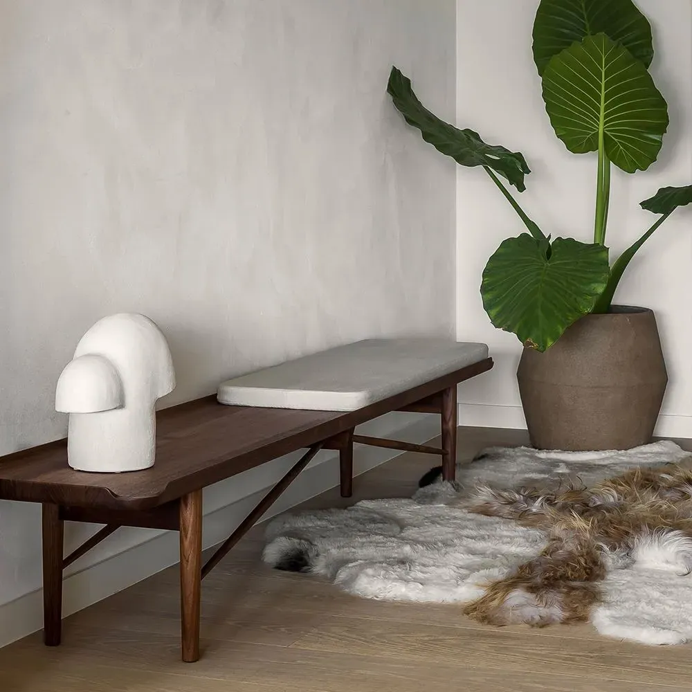 Large Cocktail Bench with Fabric Cushions - Oak