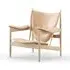 Lounge Chair with Curved Frame - Natural, Leather